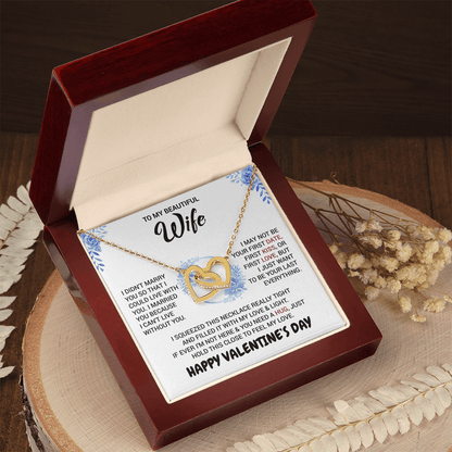 Side by Side Forever - Interlocking Hearts Necklace for my Beautiful Wife. - Gilded Age Store