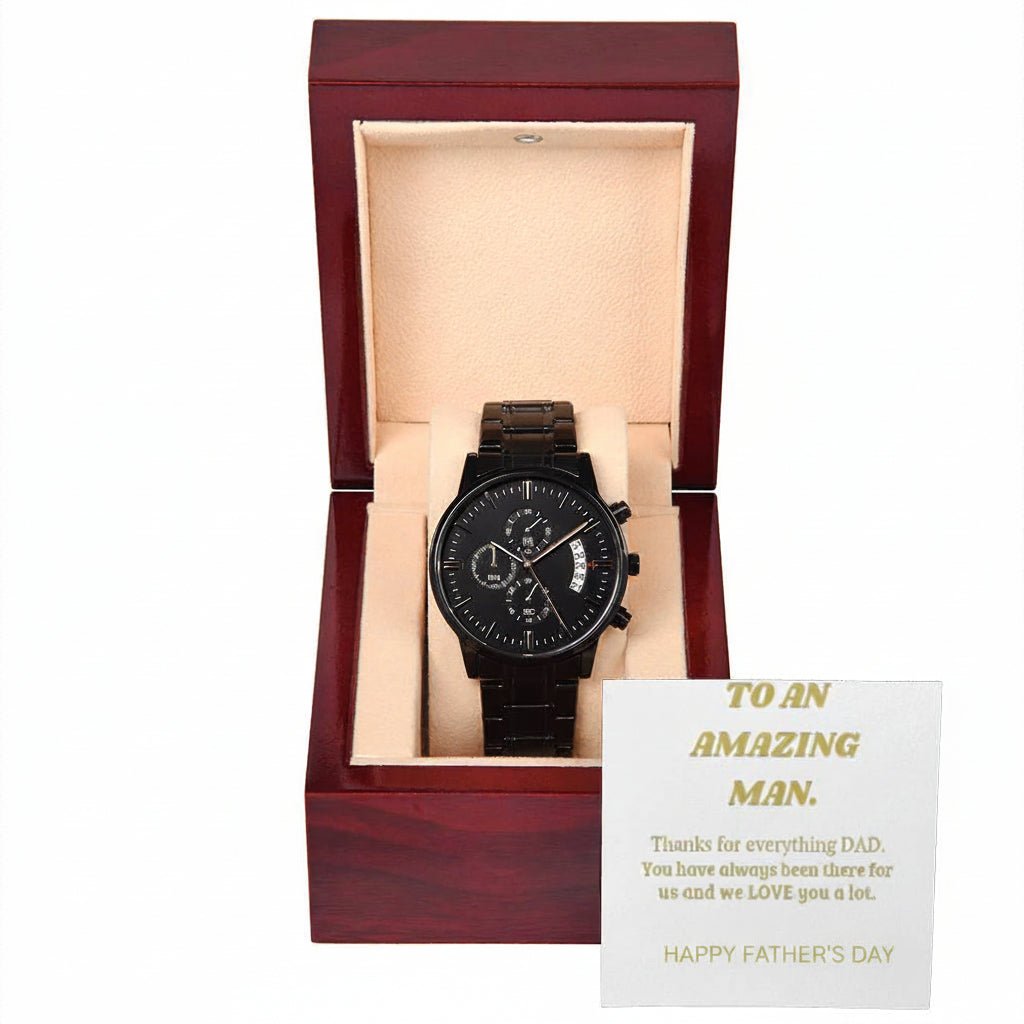 To My Dad / Step - Dad - Father's Day Chronograph Watch Gift | Luxury Timepiece & Message Card - Gilded Age Store