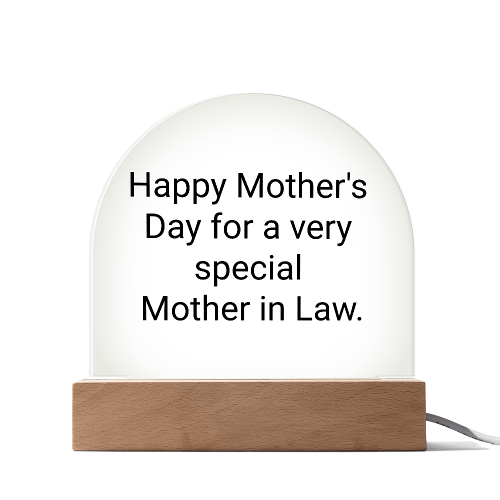 Mothers Day gift for a very special Mother in Law. Acrylic Night Light. - Gilded Age Store