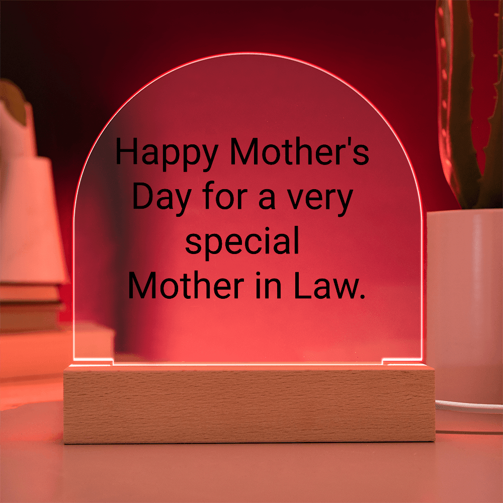 Mothers Day gift for a very special Mother in Law. Acrylic Night Light. - Gilded Age Store