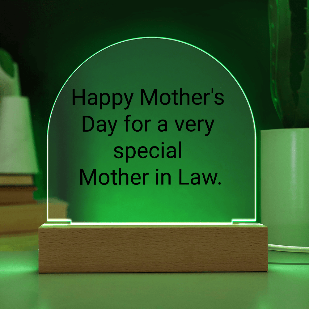 Mothers Day gift for a very special Mother in Law. Acrylic Night Light. - Gilded Age Store