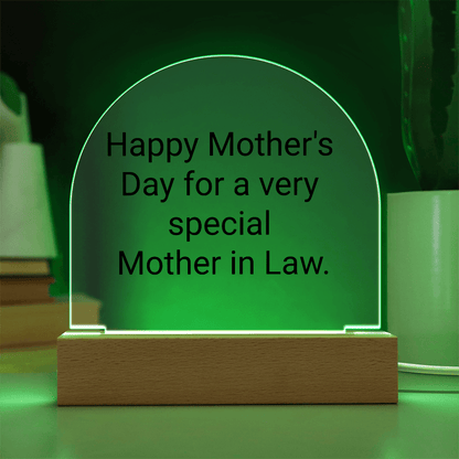 Mothers Day gift for a very special Mother in Law. Acrylic Night Light. - Gilded Age Store