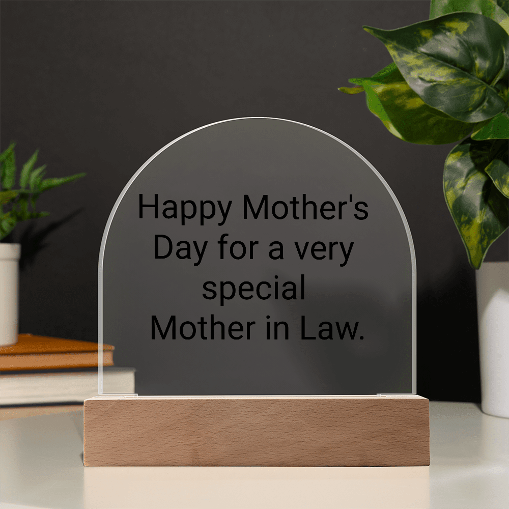 Mothers Day gift for a very special Mother in Law. Acrylic Night Light. - Gilded Age Store