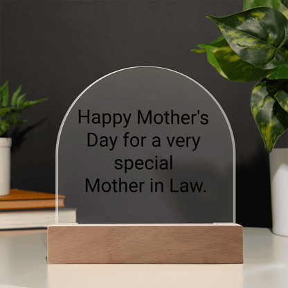 Mothers Day gift for a very special Mother in Law. Acrylic Night Light. - Gilded Age Store