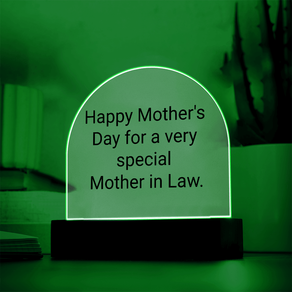 Mothers Day gift for a very special Mother in Law. Acrylic Night Light. - Gilded Age Store
