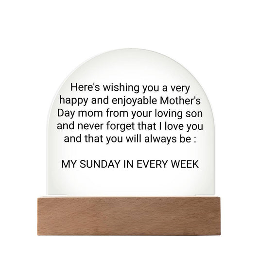 Mothers Day gift from a very loving son Acrylic Night Light - Gilded Age Store