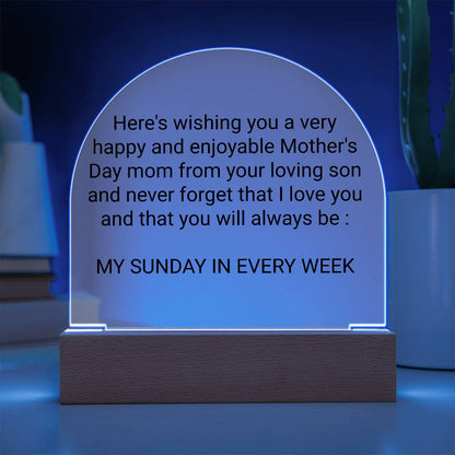 Mothers Day gift from a very loving son Acrylic Night Light - Gilded Age Store