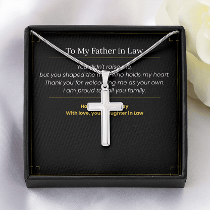 To My Father in Law - Father's Day Gift from Daughter in Law | Keepsake Necklace & Message Card - Gilded Age Store