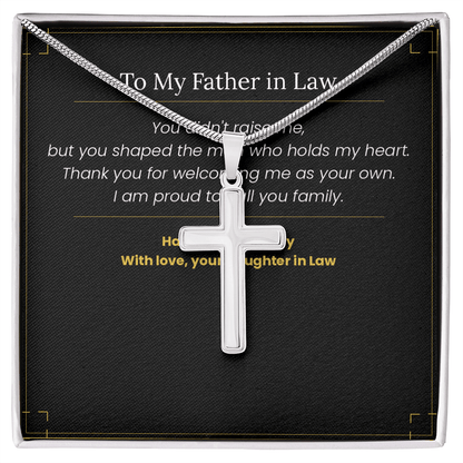 To My Father in Law - Father's Day Gift from Daughter in Law | Keepsake Necklace & Message Card - Gilded Age Store
