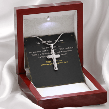 To My Father in Law - Father's Day Gift from Daughter in Law | Keepsake Necklace & Message Card - Gilded Age Store