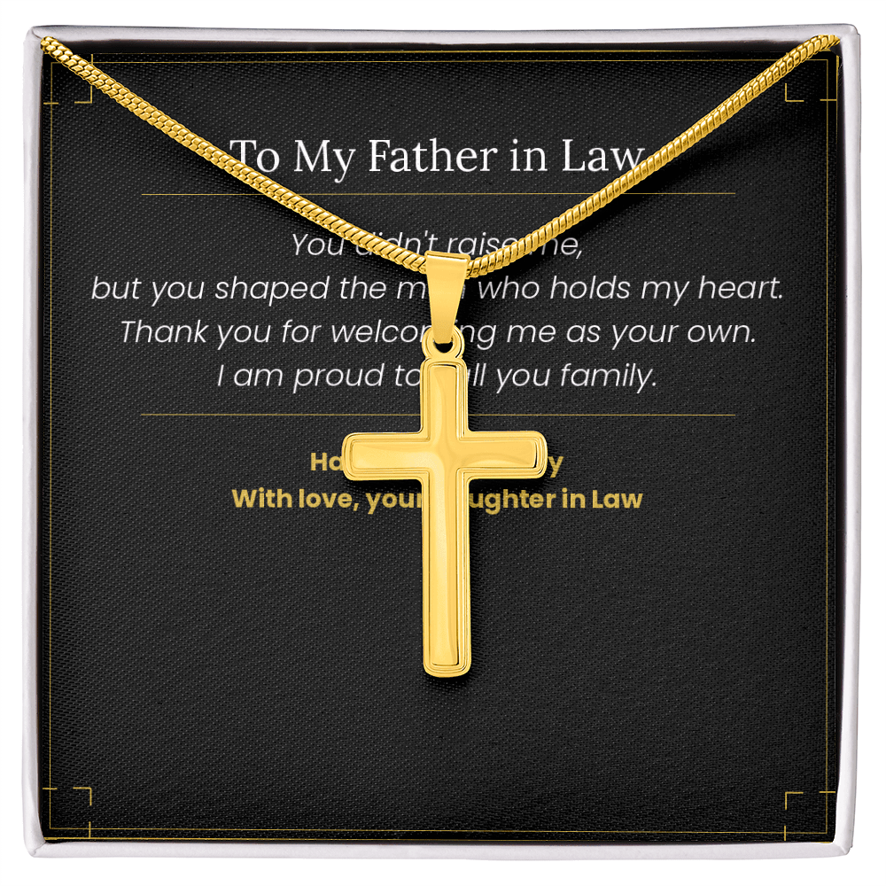 To My Father in Law - Father's Day Gift from Daughter in Law | Keepsake Necklace & Message Card - Gilded Age Store