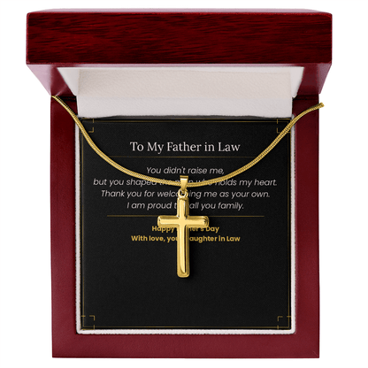 To My Father in Law - Father's Day Gift from Daughter in Law | Keepsake Necklace & Message Card - Gilded Age Store