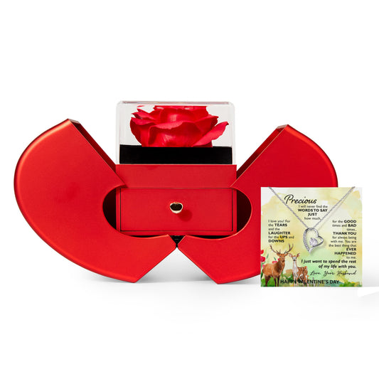 Personalized Valentine's Gift for Wife – Forever Love Necklace with Message Card