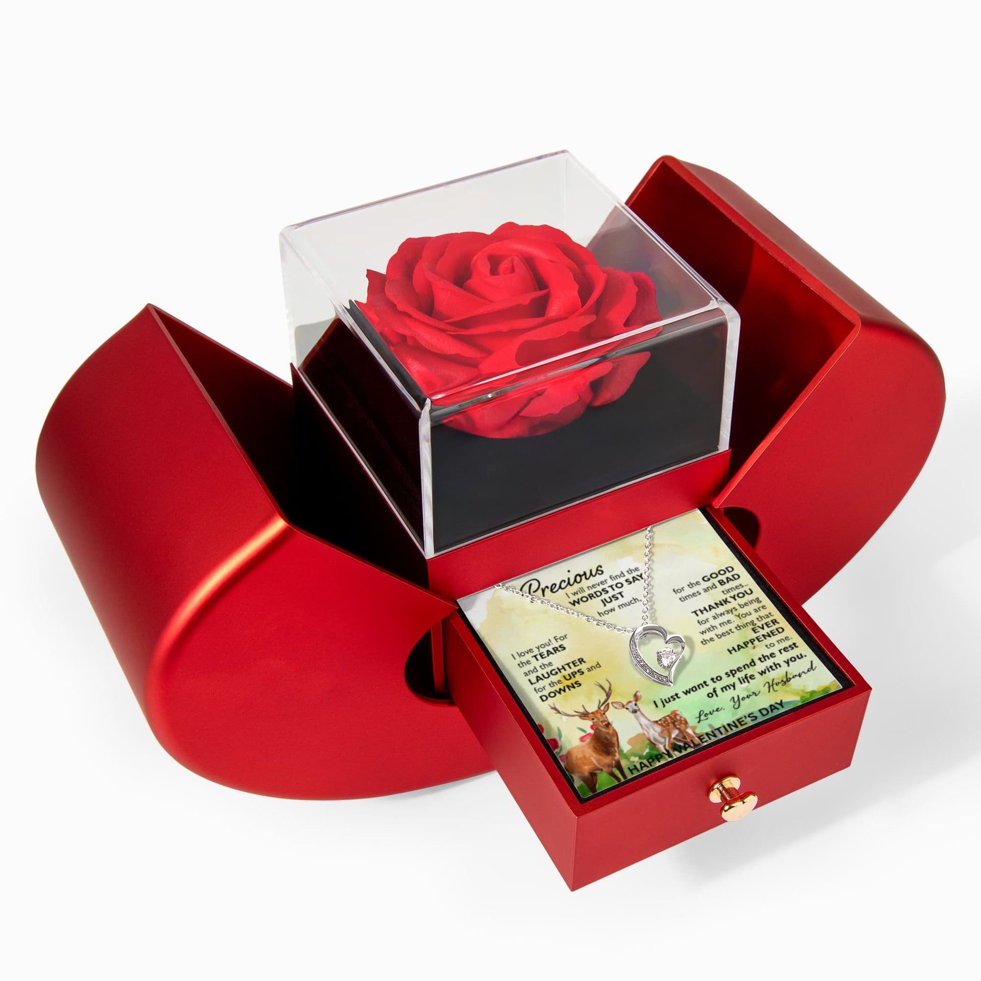 Personalized Valentine's Gift for Wife – Forever Love Necklace with Message Card - Gilded Age Store