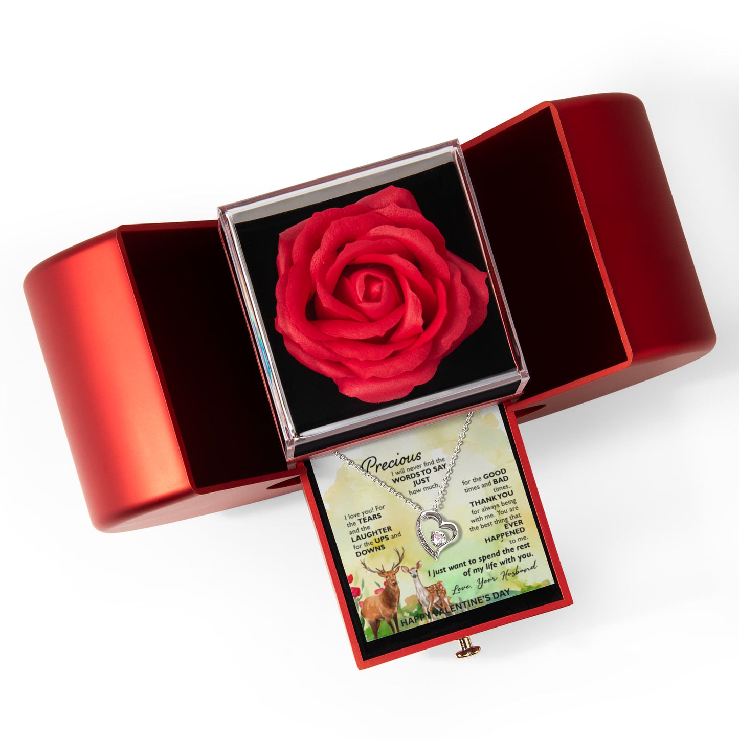 Personalized Valentine's Gift for Wife – Forever Love Necklace with Message Card - Gilded Age Store