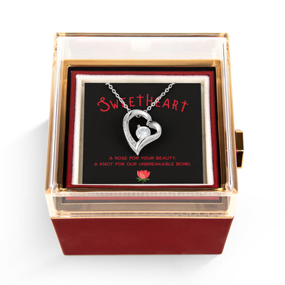 Red Rose Cafe Necklace - Romantic Valentine's Day Jewelry - Eternal Rose Gift for Her - Gilded Age Store