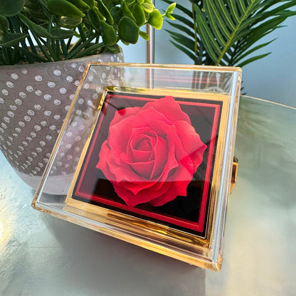 Red Rose Cafe Necklace - Romantic Valentine's Day Jewelry - Eternal Rose Gift for Her - Gilded Age Store
