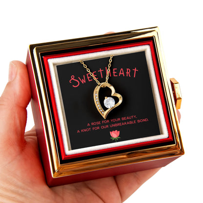 Red Rose Cafe Necklace - Romantic Valentine's Day Jewelry - Eternal Rose Gift for Her - Gilded Age Store