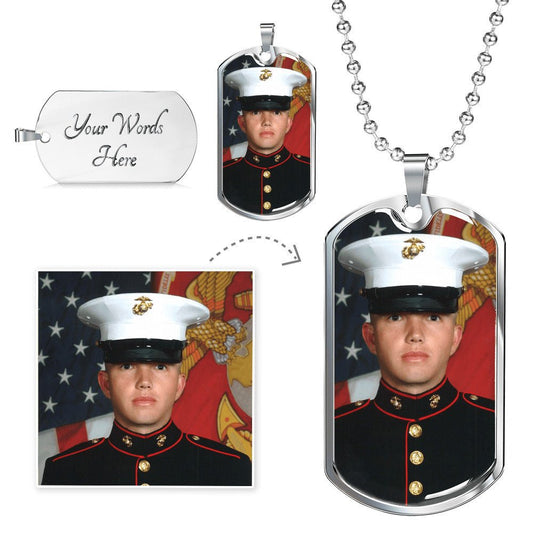 To My Veteran Dad - Father's Day Dog Tag Necklace | Military Gift & Message Card - Gilded Age Store