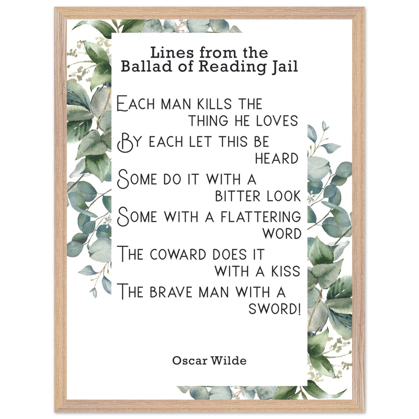 Lines from well known Irish poems in premium wooden frames. - Gilded Age Store