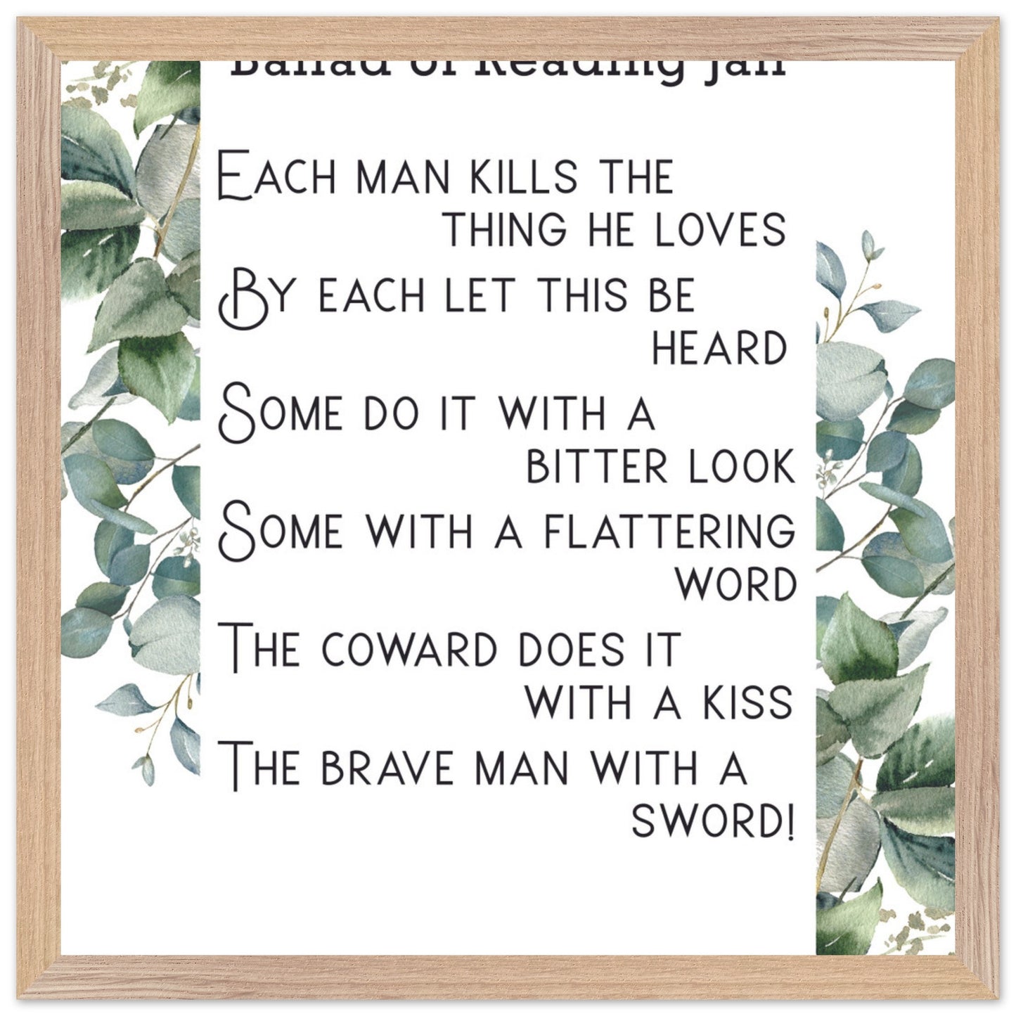 Lines from well known Irish poems in premium wooden frames. - Gilded Age Store