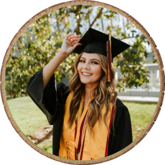 Personalized graduation gifts photo on wood slice keepsake