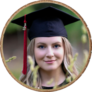 Personalized graduation gifts portrait photo on wood slice