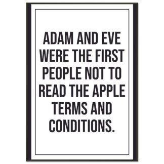 Funny Wall Art - Adam And Eve Apple Terms And Conditions
