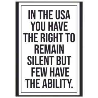 Funny Wall Art - Right To Remain Silent