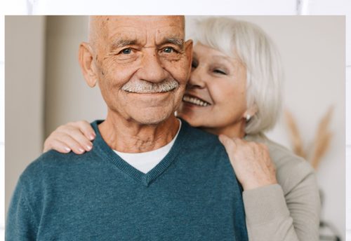 Original photo of an elderly couple